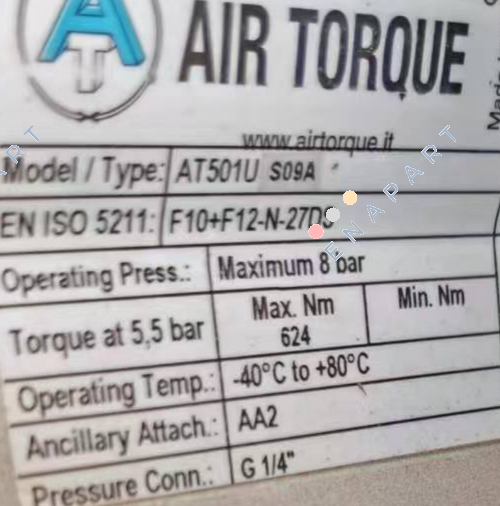 B10- AT501US09AF10+F12 27DS-000 Attuatore pneumatico a cremagliera e pignone con ritorno a molla