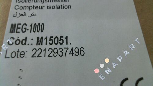P/N: M15051 Type: MEG 1000 tester di isolamento