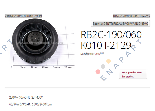 RB2C-190/060 K010 I-2129 fan