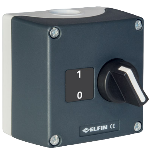 2-position knob selector switch, black, with enclosure