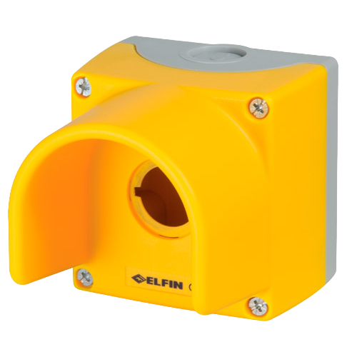 Push-button enclosure 85x85 mm with shroud