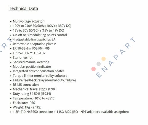 ER35.90A.G00 Attuatore elettrico Apri/Chiudi Plus